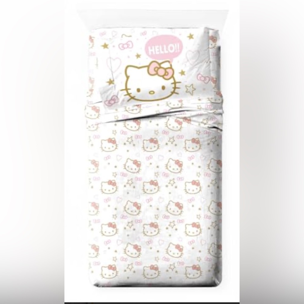 Hello Kitty Bedding Sheet Set Twin New